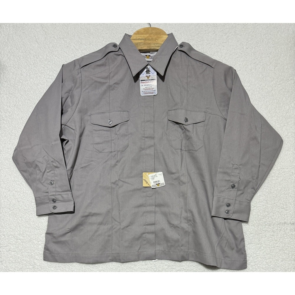 NEW Flying Cross Uniform Shirt Womens 54 Reg Long Sleeve Silver Grey